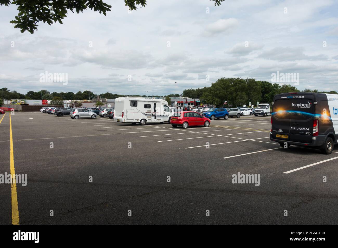 Autostrada servizi parcheggio, Carlisle, Inghilterra, Regno Unito. Foto Stock
