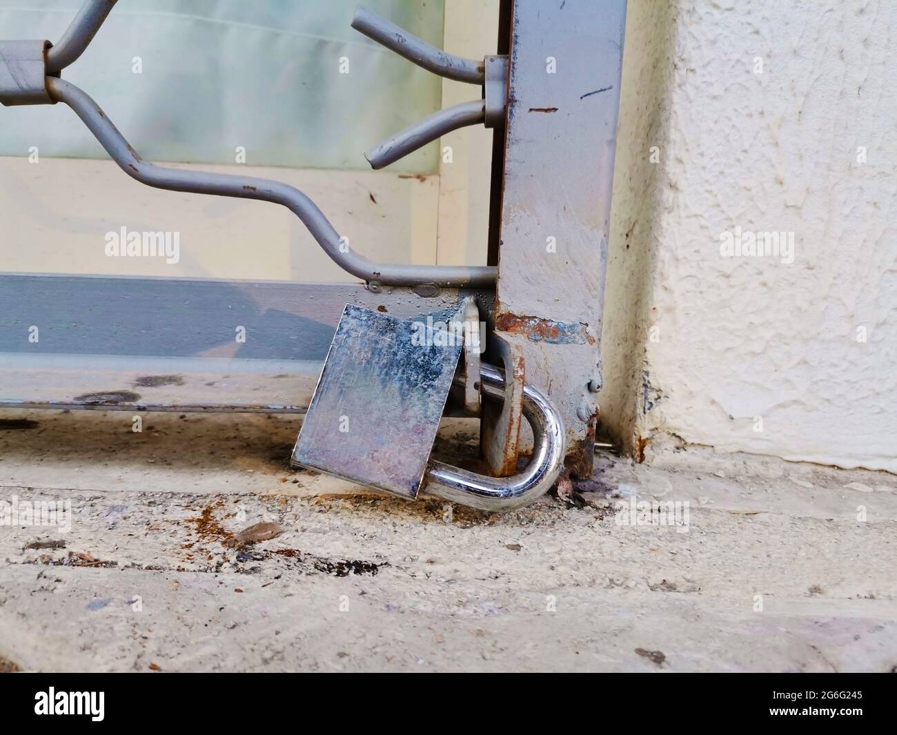 Sportello bloccato. Misure di sicurezza. Foto Stock