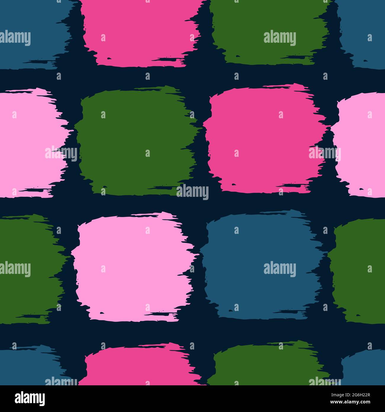 Pattern senza giunture astratto con forme geometriche. Design moderno per carta, tessuti. Texture quadrati multicolore Illustrazione Vettoriale