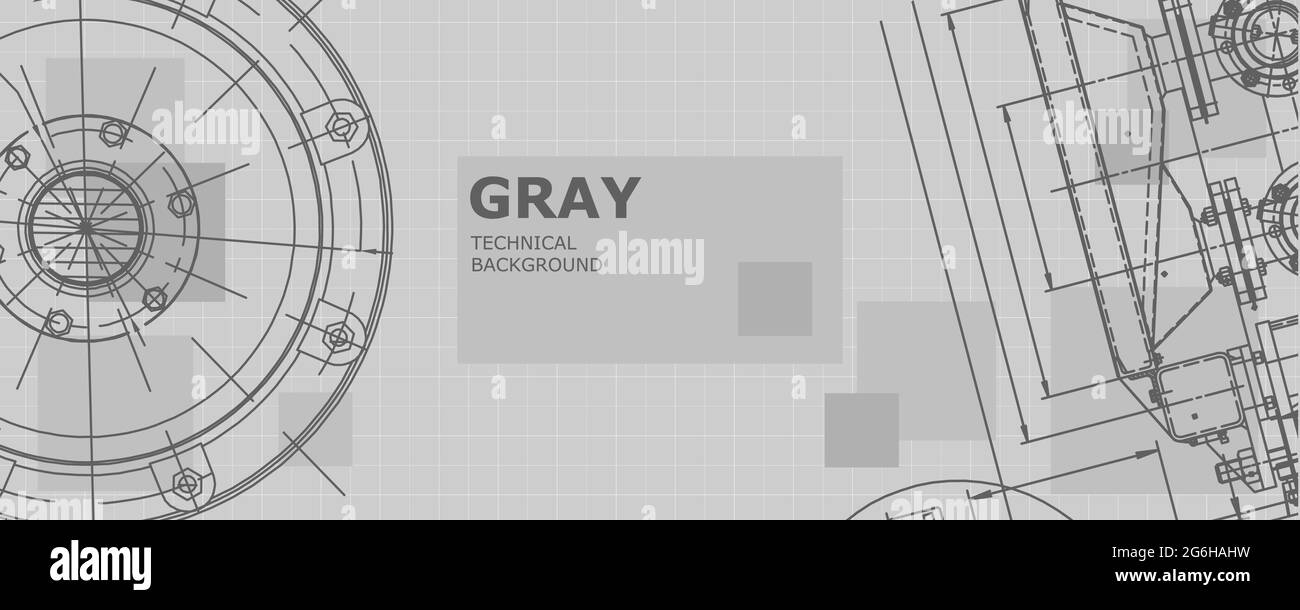 Disegno di ingegneria meccanica. Disegno astratto. Carta da parati tecnologica ingegneristica Illustrazione Vettoriale