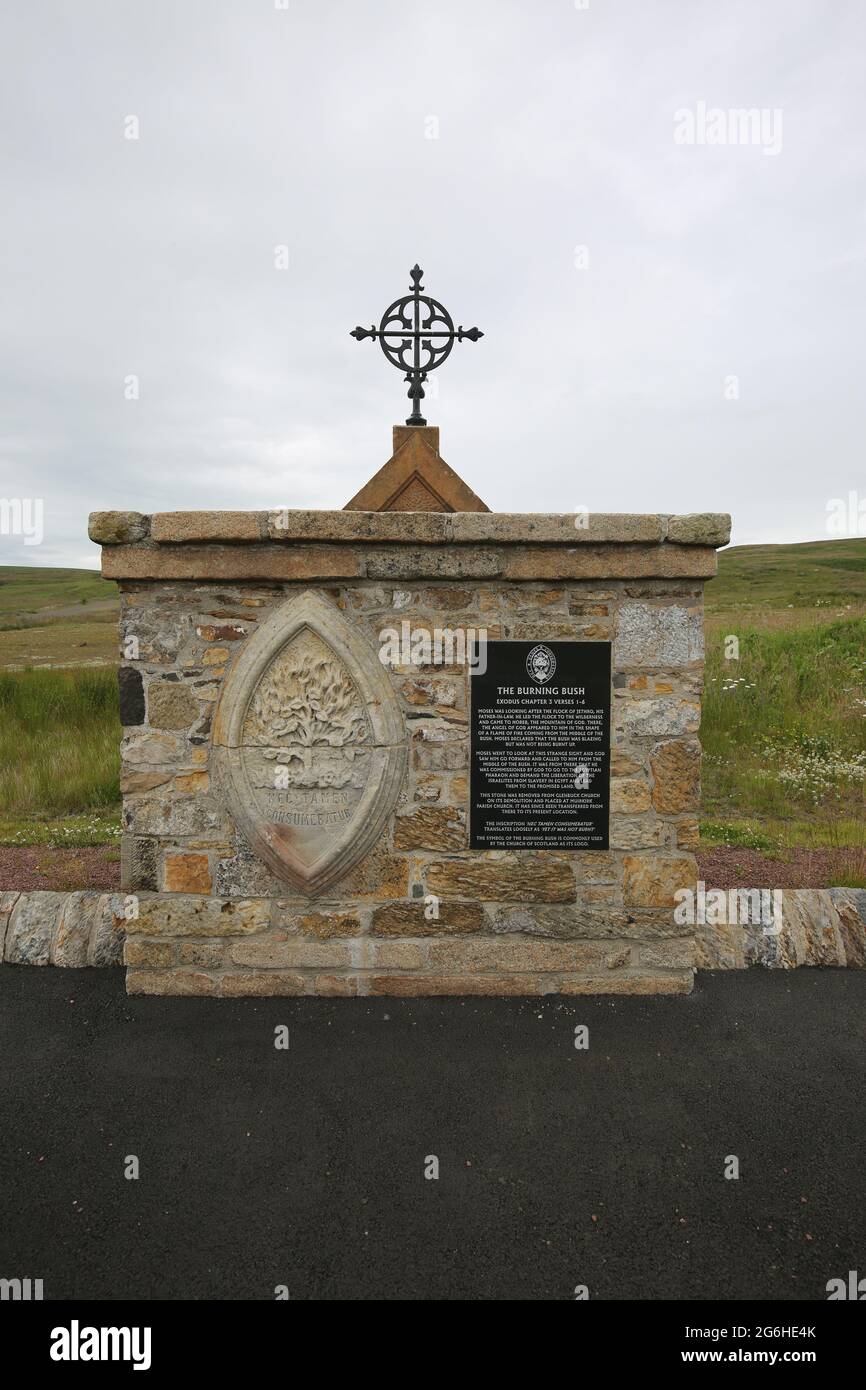 Glenbuck Heritage Village, East Ayrshire, Scozia, Regno Unito. L'ex villaggio minerario luogo di nascita del legendry Liverpool Football Manager Bill Shankly Foto Stock