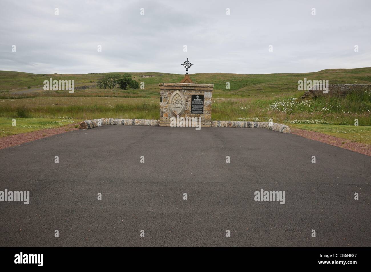 Glenbuck Heritage Village, East Ayrshire, Scozia, Regno Unito. L'ex villaggio minerario luogo di nascita del legendry Liverpool Football Manager Bill Shankly Foto Stock