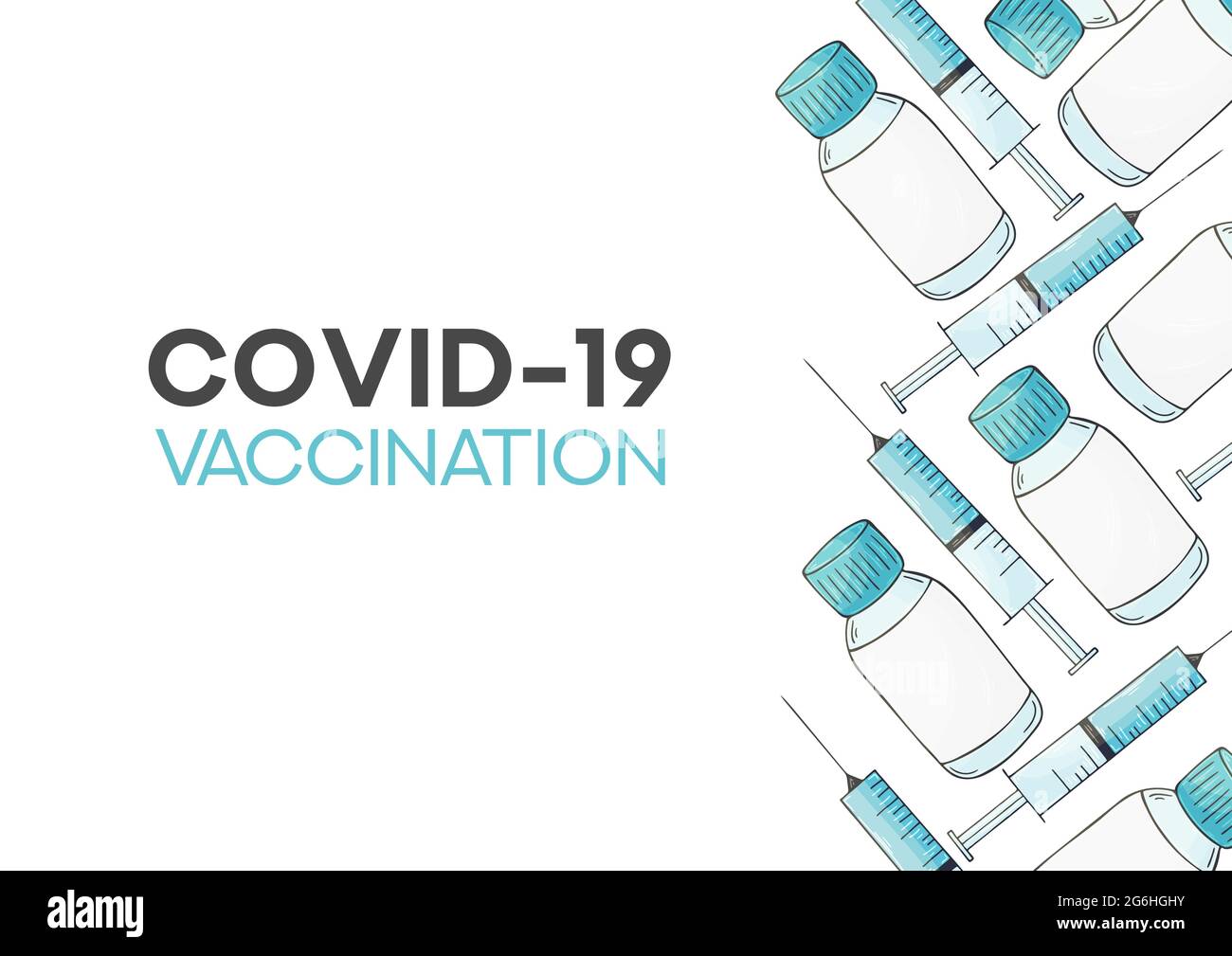 Fondo vettore del vaccino del coronavirus. Vaccinazione del virus della corona Covid-19. 19-ncov Covid-2019 vaccino del Coronavirus Illustrazione Vettoriale