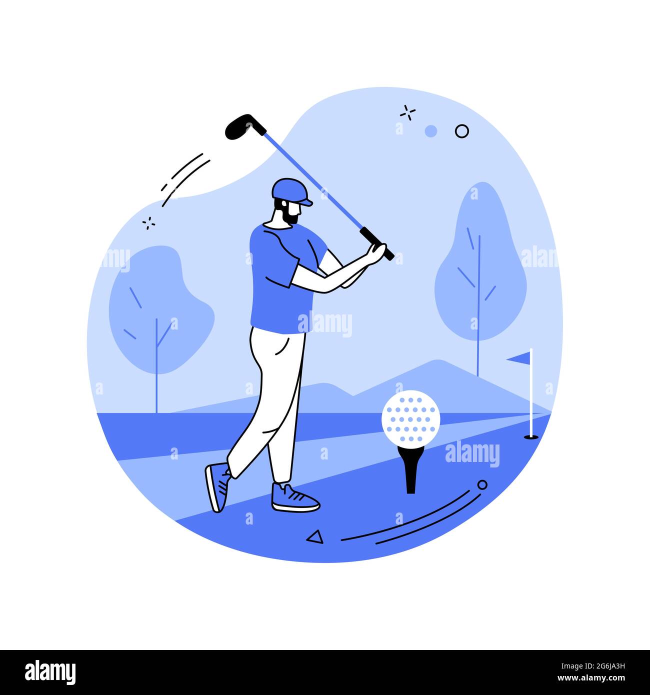 Illustrazione vettoriale del concetto astratto di golf. Illustrazione Vettoriale