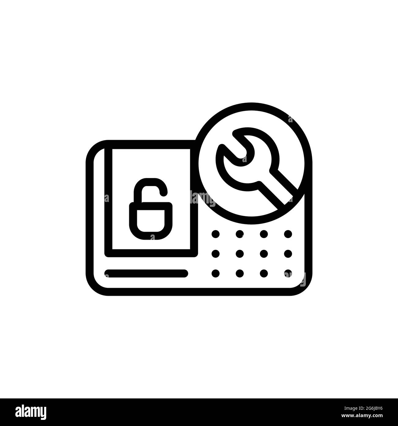 Icona della linea a colori per l'installazione di Smart Device. Servizio di handyman. Elemento vettoriale isolato. Pittogramma per pagina web, app mobile, promo Illustrazione Vettoriale