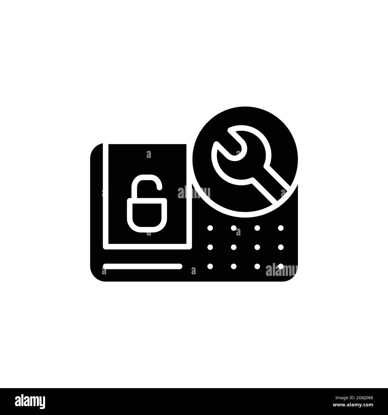 Icona della linea a colori per l'installazione di Smart Device. Servizio di handyman. Elemento vettoriale isolato. Pittogramma per pagina web, app mobile, promo Illustrazione Vettoriale