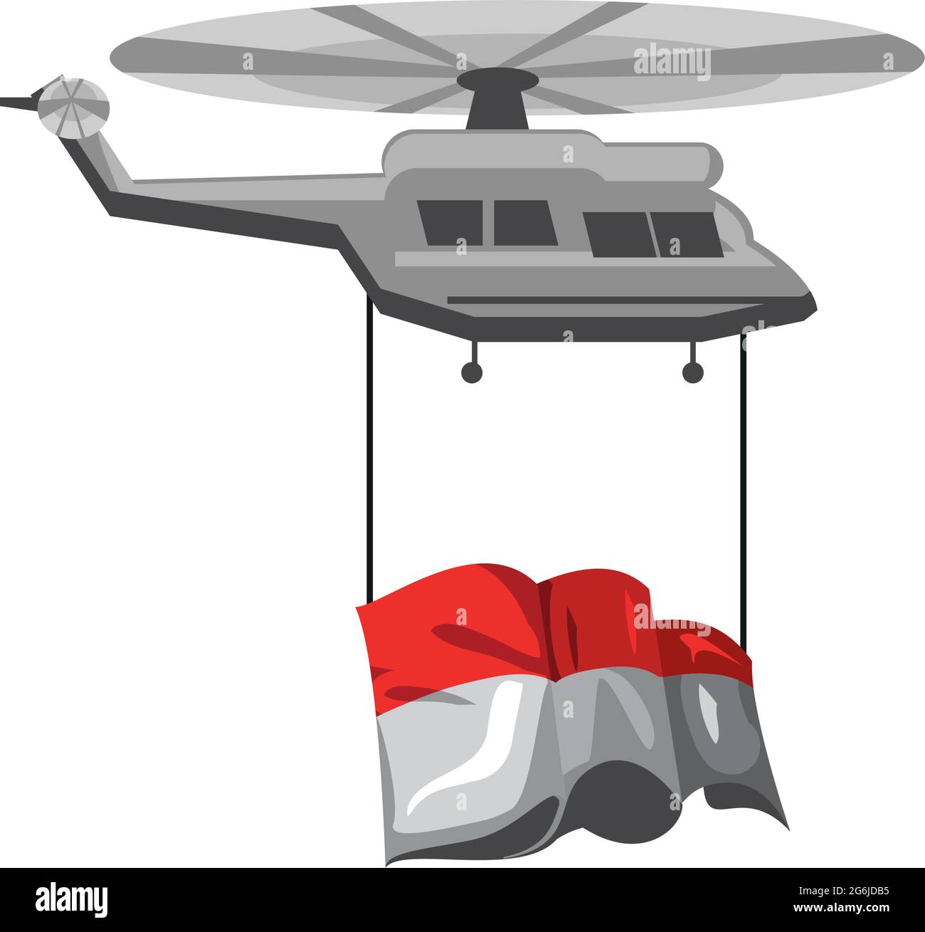 elicottero con bandiera indonesiana Illustrazione Vettoriale