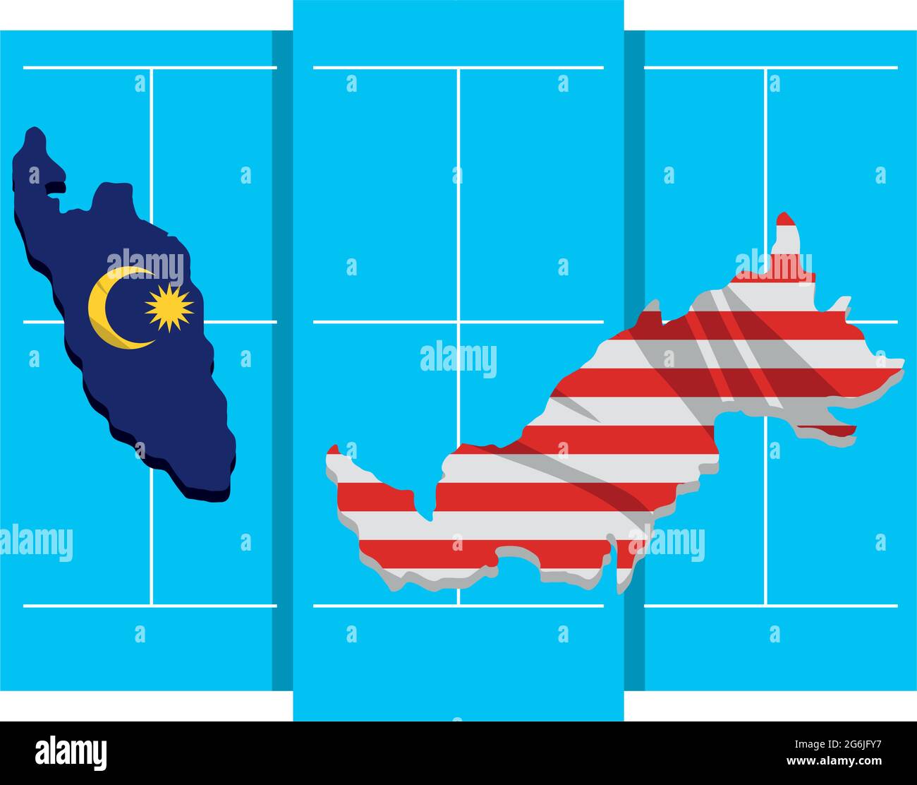 bandiera e mappa della malesia Illustrazione Vettoriale