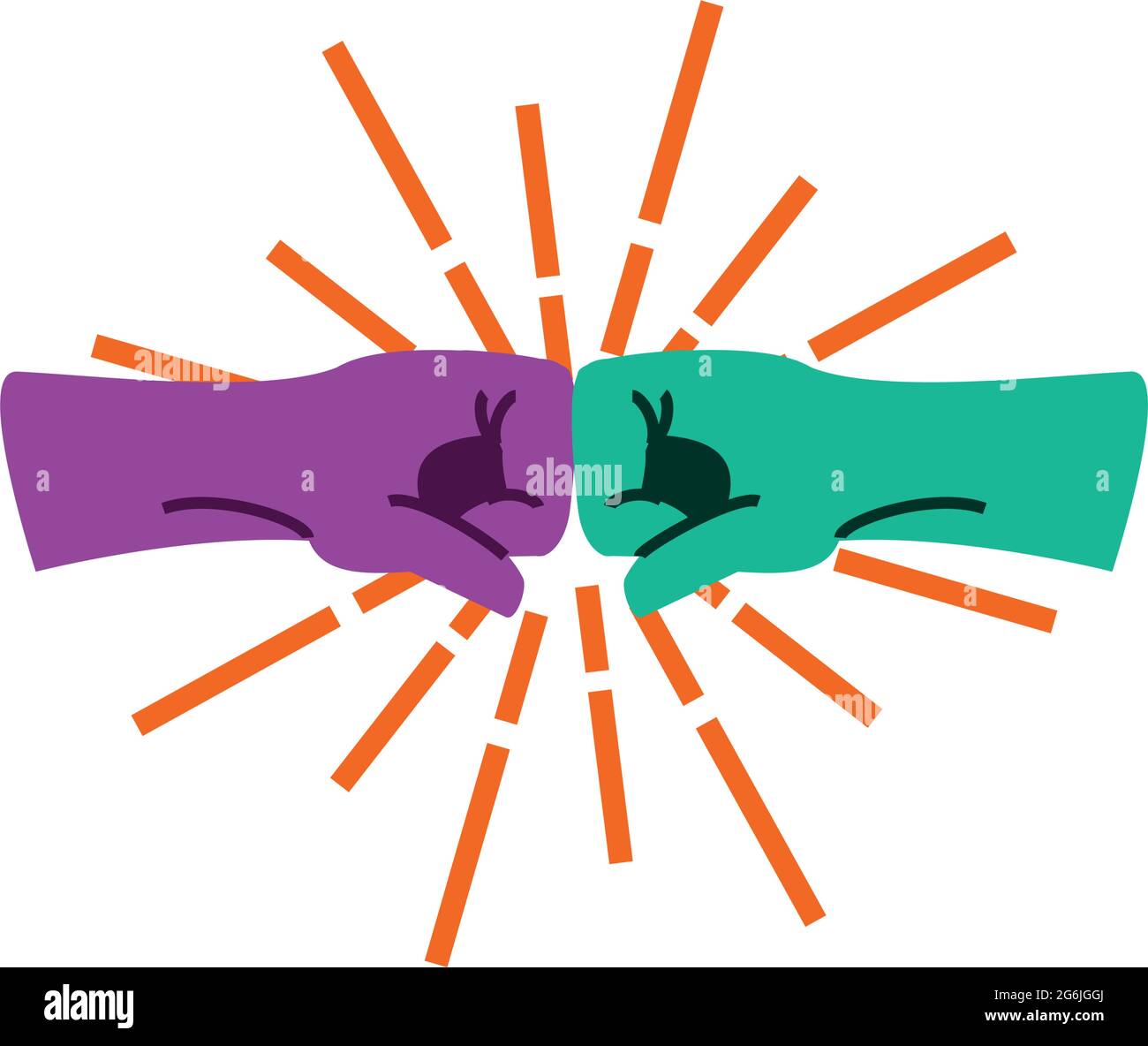 due pugni aggrappati che urtano Illustrazione Vettoriale