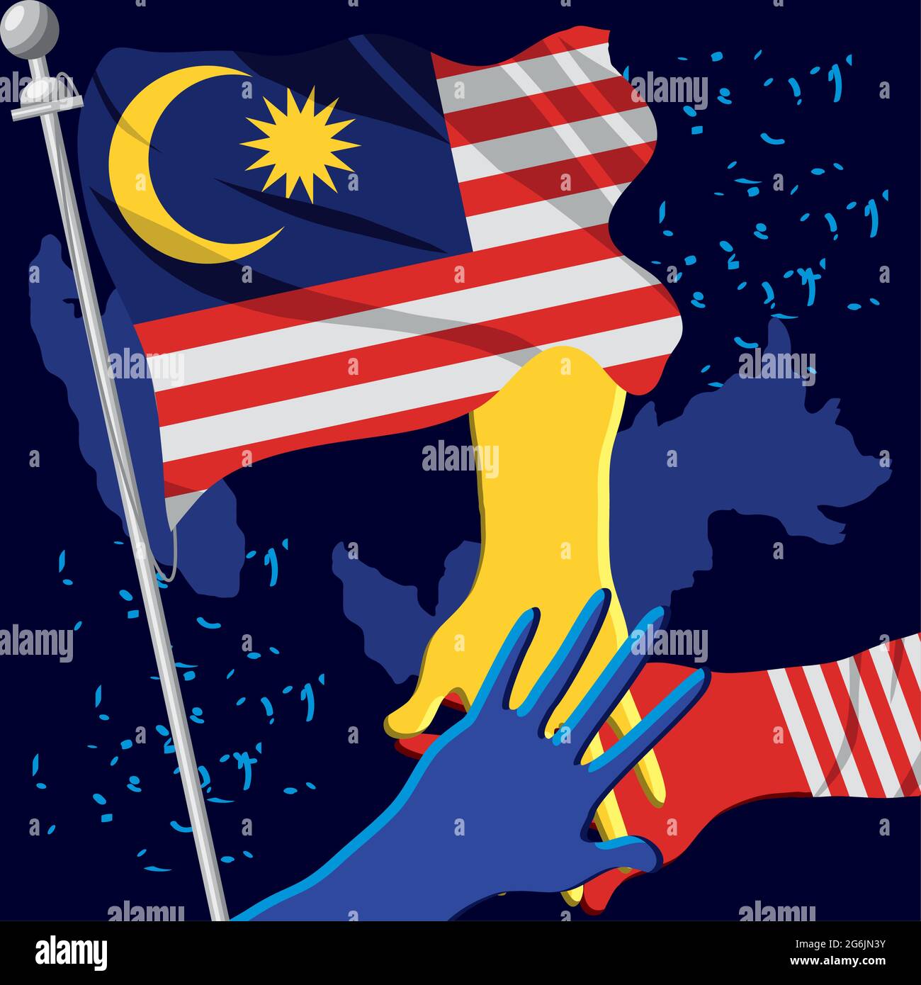 giornata dell'indipendenza della malesia Illustrazione Vettoriale