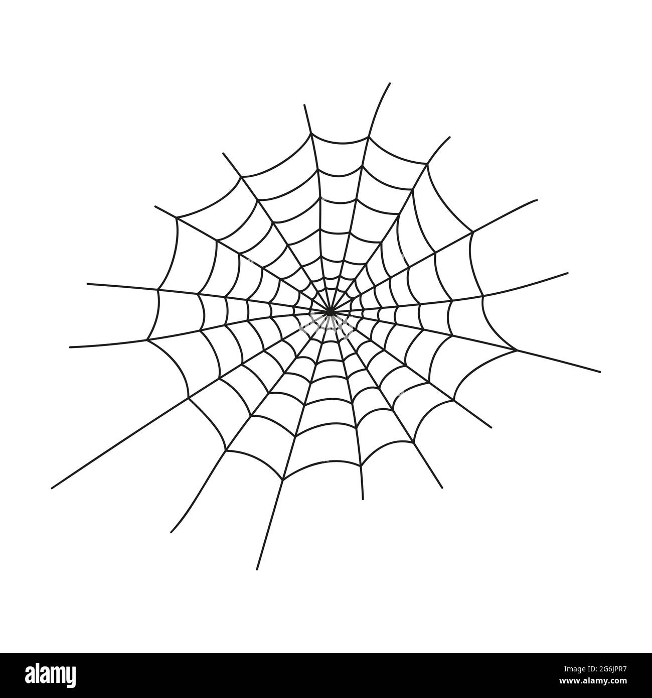 Silhouette Cobweb isolata su sfondo bianco. Icona web Spider. Elemento di design per la decorazione della festa di Halloween. Illustrazione vettoriale. Illustrazione Vettoriale
