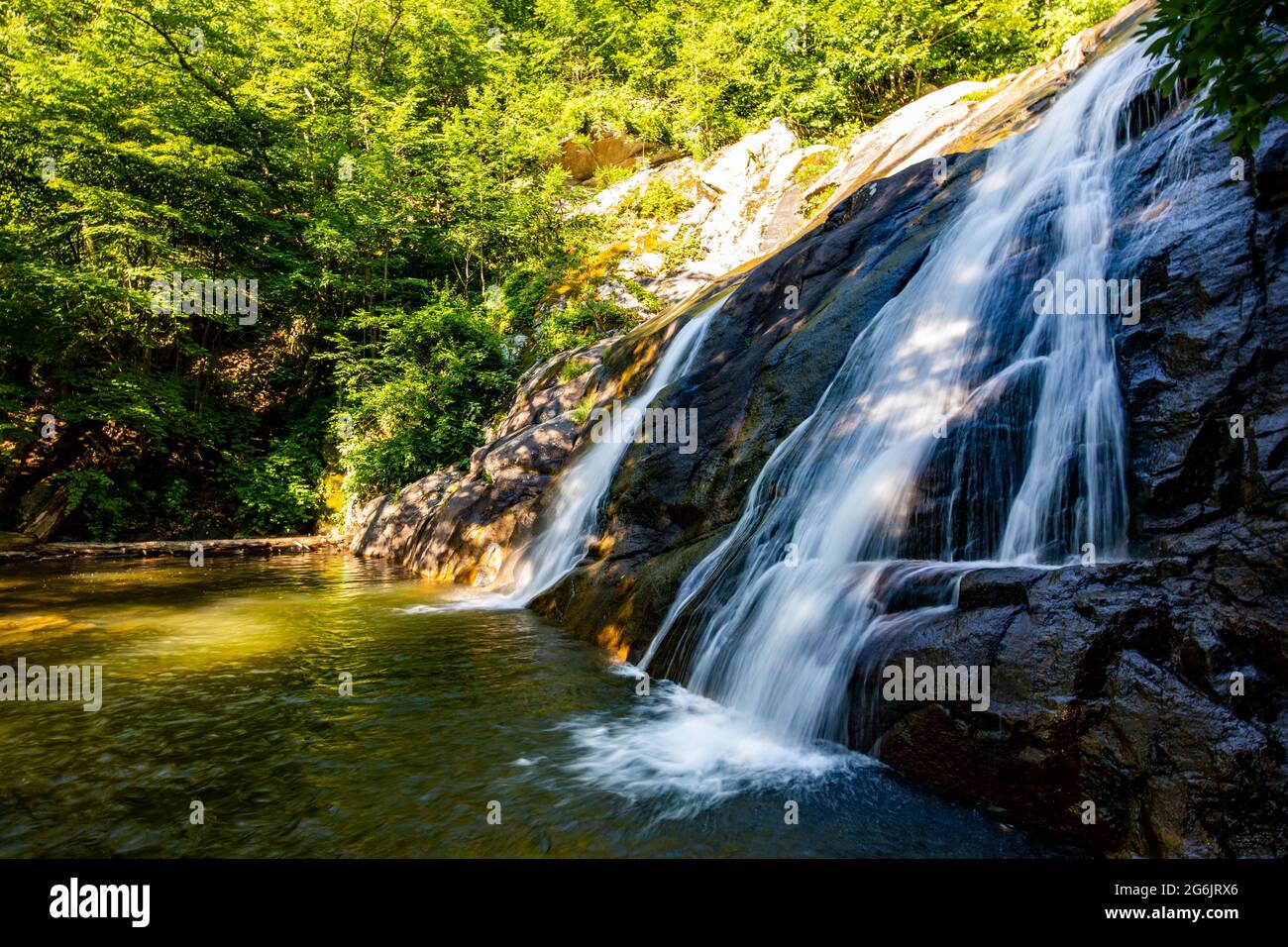 White Oak Canyon e Cedar Run Trail loop cascate e cascate nel Shenandoah National Park Foto Stock