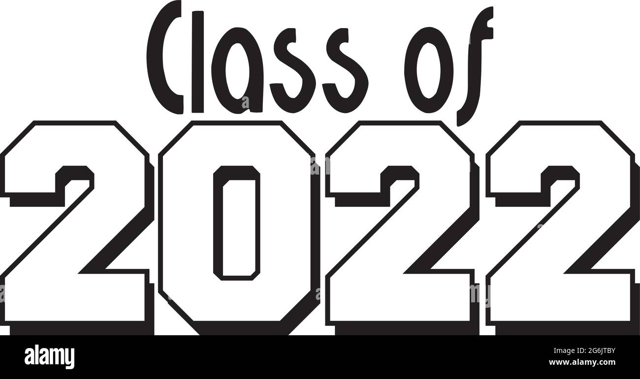 Classe impilata di 2022 grassetto Grafica in bianco e nero Illustrazione Vettoriale