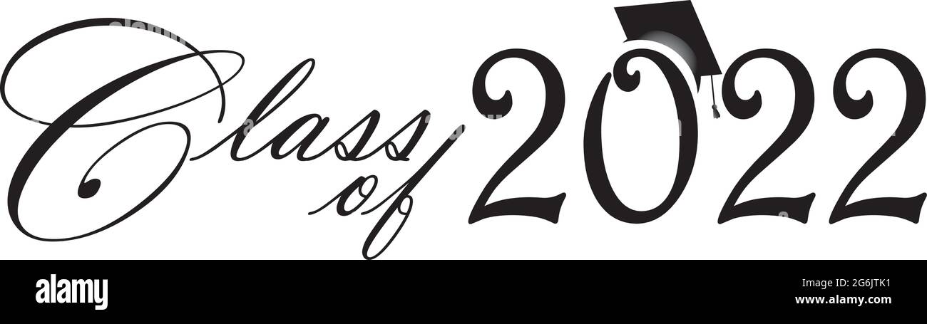 Classe di 2022 script Bianco e nero Illustrazione Vettoriale
