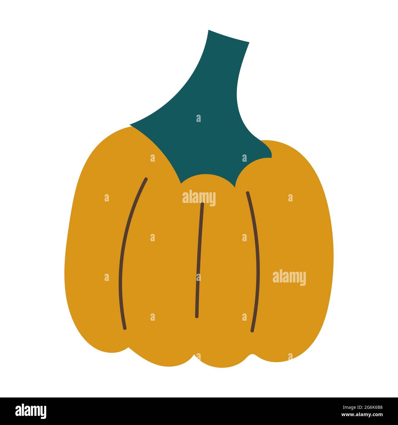 Icona di stile piatto della zucca. Segno di Halloween Illustrazione Vettoriale