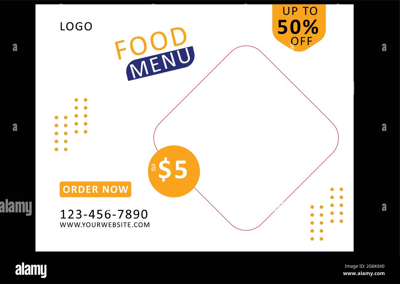 Modello di dépliant per menu alimentare Illustrazione Vettoriale