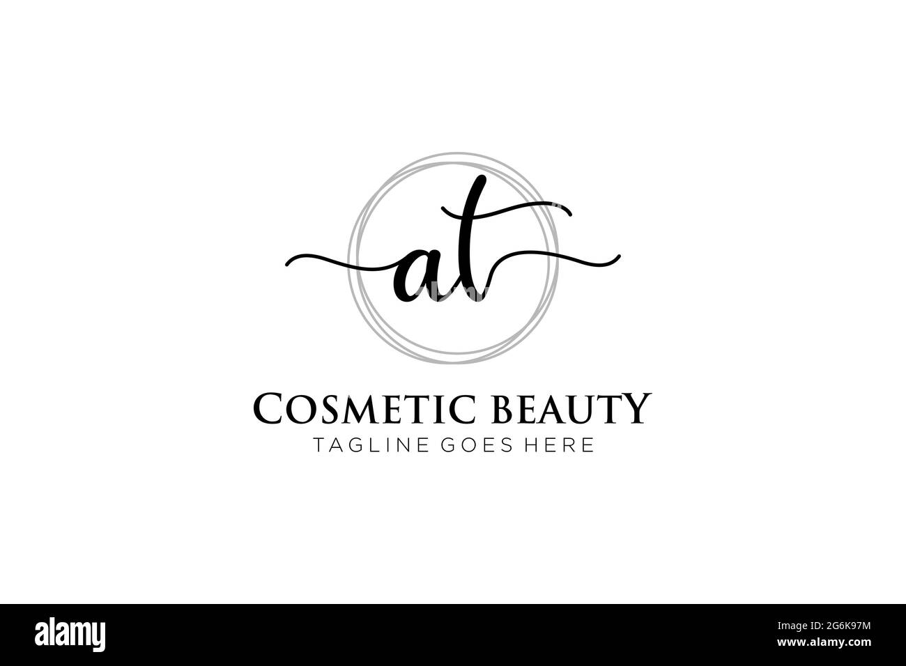 AL monogramma di bellezza del logo Femminile e design elegante del logo, il logo di scrittura a mano della firma iniziale, il matrimonio, la moda, floreale e botanico con creativo Illustrazione Vettoriale