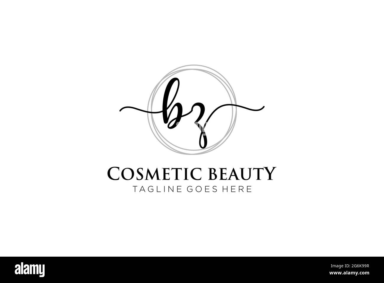 BZ Monogramma di bellezza del logo femminile e design elegante del logo, logo di scrittura a mano della firma iniziale, matrimonio, moda, floreale e botanico con creativo Illustrazione Vettoriale