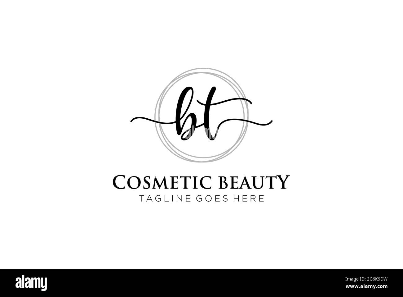 BT monogramma di bellezza del logo femminile e design elegante del logo, logo di scrittura a mano della firma iniziale, matrimonio, moda, floreale e botanico con creativo Illustrazione Vettoriale