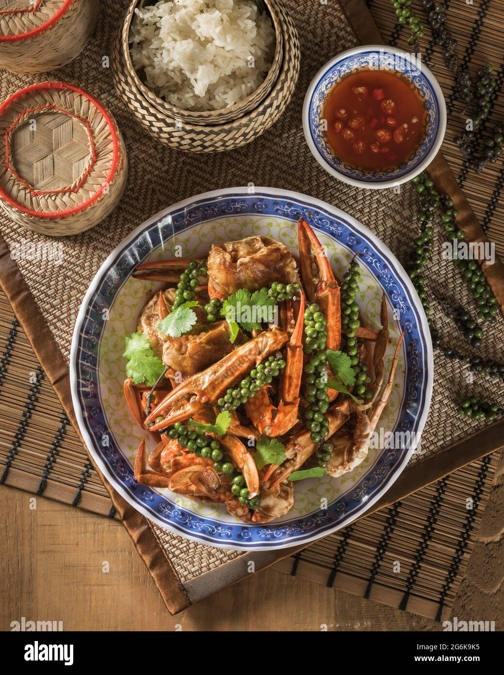 Granchio Kampot. Pepe granchio. Sud-est asiatico Cambogia alimentare Foto Stock