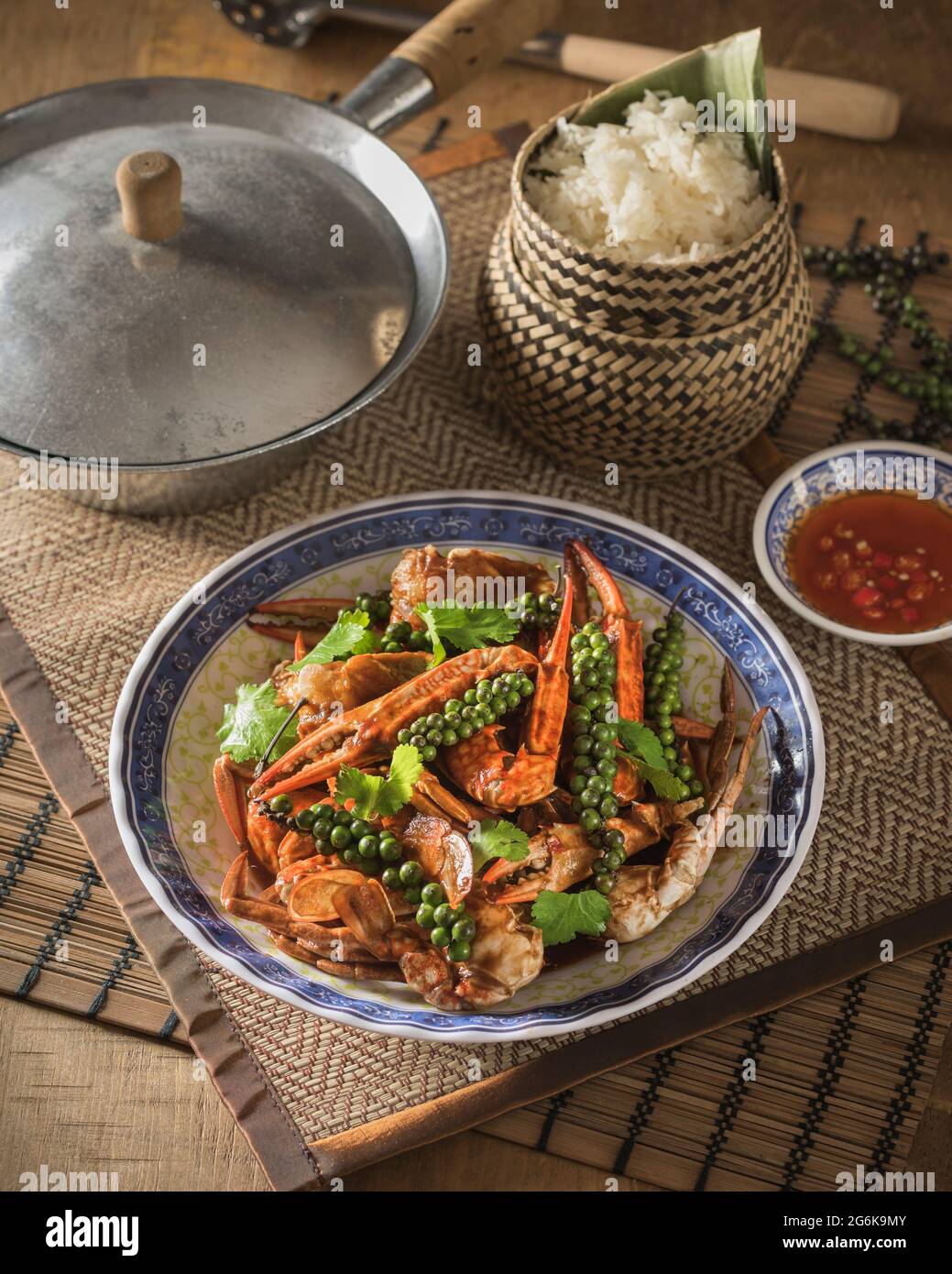 Granchio Kampot. Pepe granchio. Sud-est asiatico Cambogia alimentare Foto Stock
