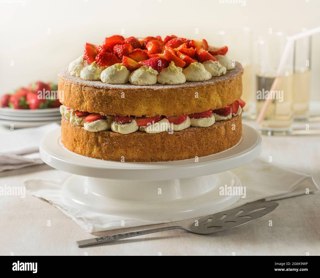 Spugna di fragola. Foto Stock