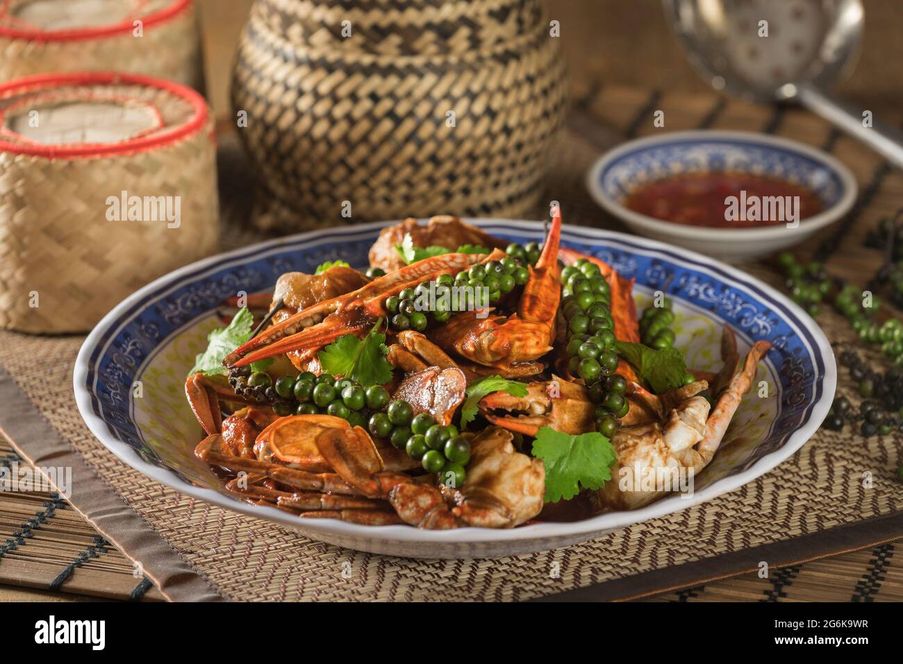 Granchio Kampot. Pepe granchio. Sud-est asiatico Cambogia alimentare Foto Stock