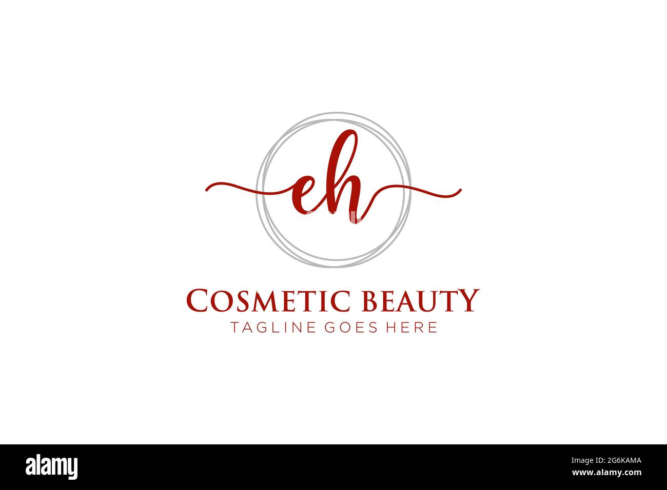 Monogramma EH Femminile e design elegante con logo, logo scritto a mano della firma iniziale, matrimonio, moda, floreale e botanico con creatività Illustrazione Vettoriale