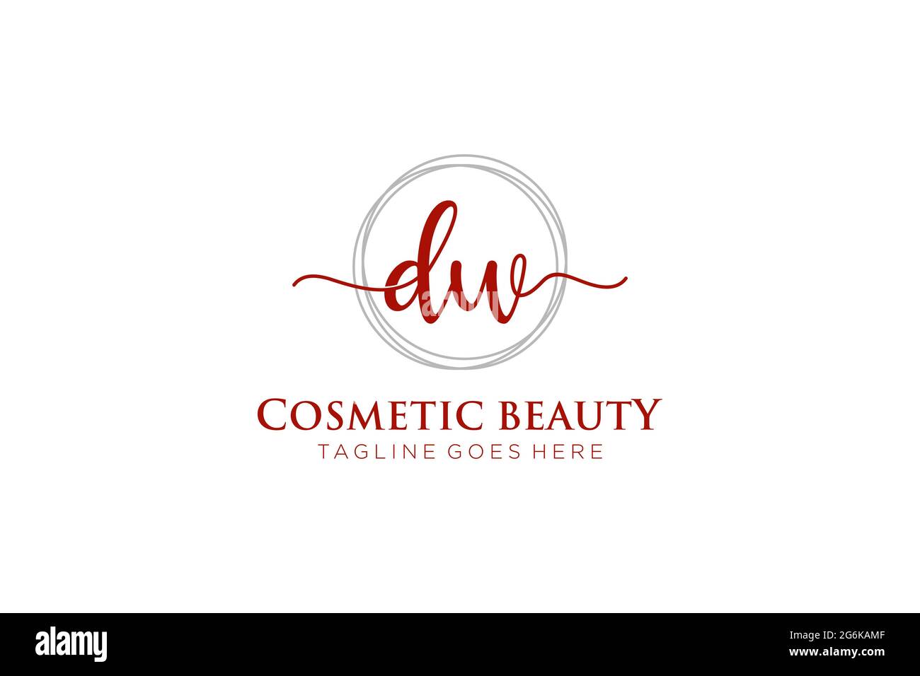 DW monogramma di bellezza del logo femminile e design elegante del logo, logo di scrittura a mano della firma iniziale, matrimonio, moda, floreale e botanico con creativo Illustrazione Vettoriale