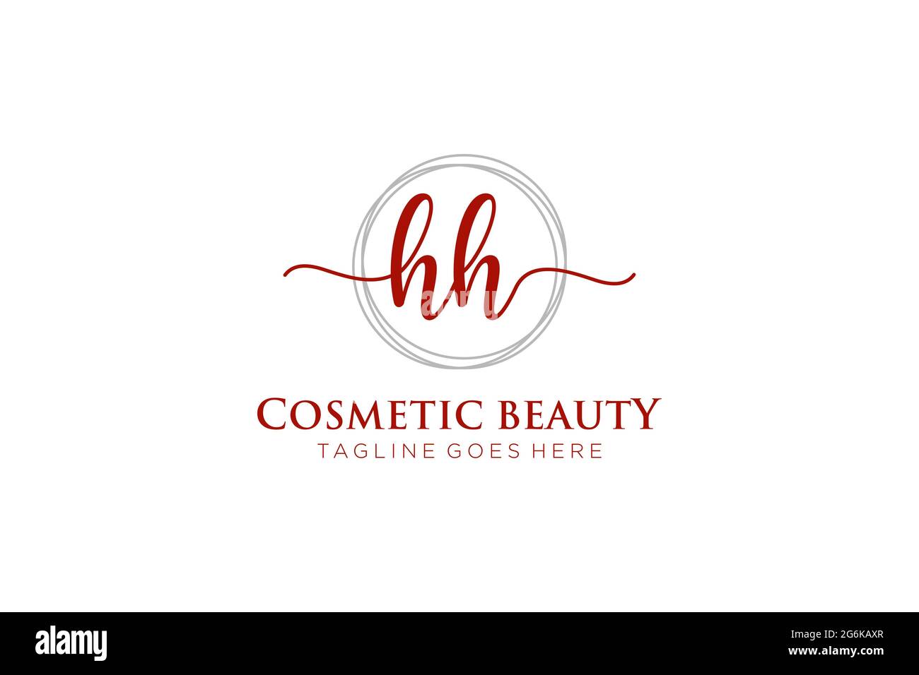 HH monogramma di bellezza del logo Femminile e design elegante del logo, il logo di scrittura a mano della firma iniziale, il matrimonio, la moda, floreale e botanico con creativo Illustrazione Vettoriale