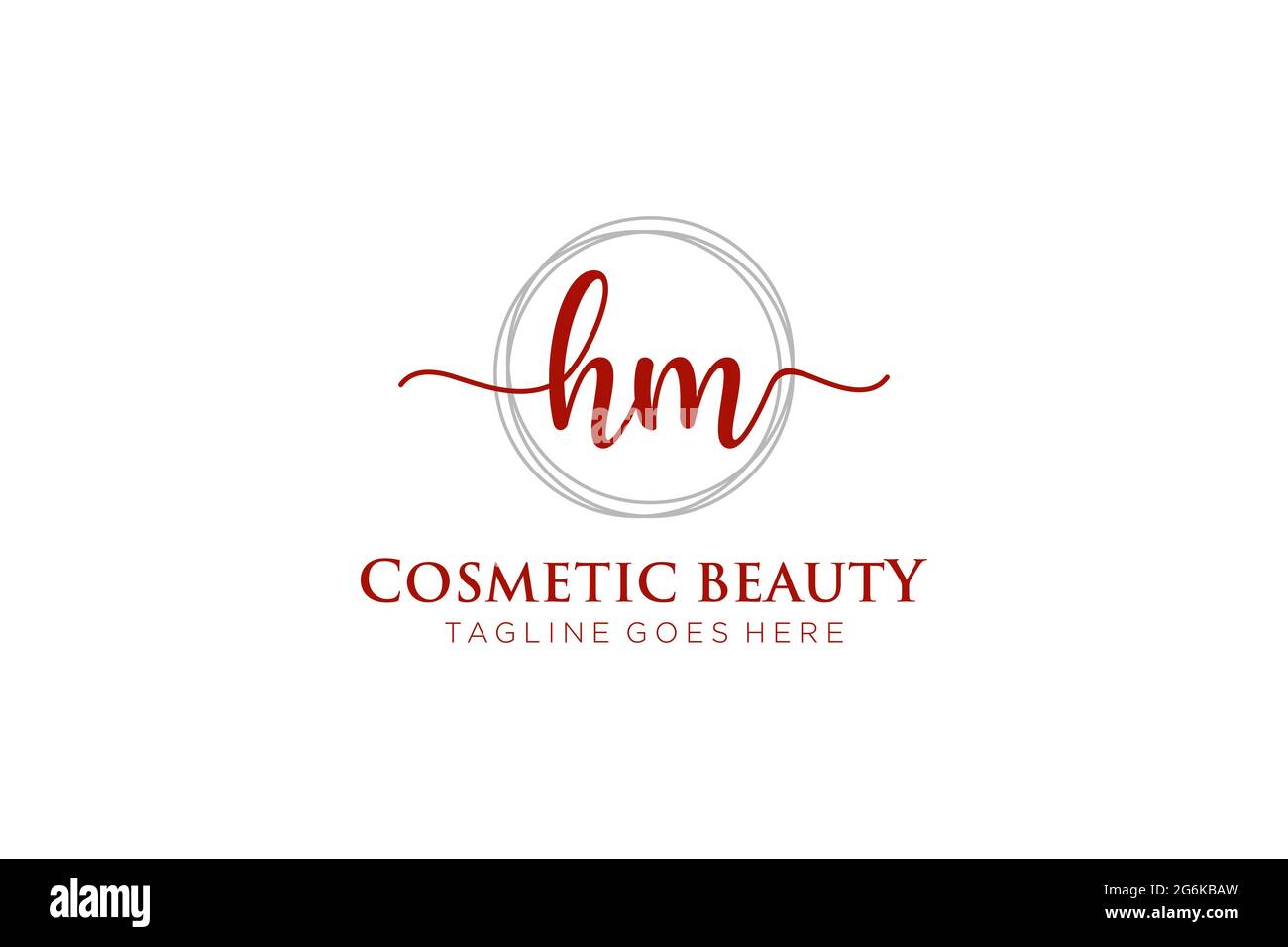 HM Monogramma di bellezza del logo femminile e design elegante del logo, logo di scrittura a mano della firma iniziale, matrimonio, moda, floreale e botanico con creativo Illustrazione Vettoriale