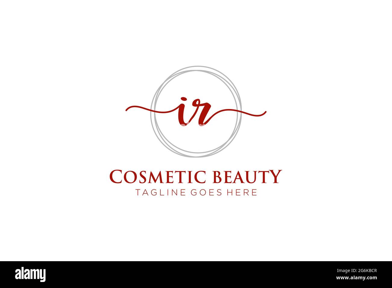 Monogramma di bellezza con logo IR Femminile e design elegante con logo, logo scritto a mano della firma iniziale, matrimonio, moda, floreale e botanico con creatività Illustrazione Vettoriale