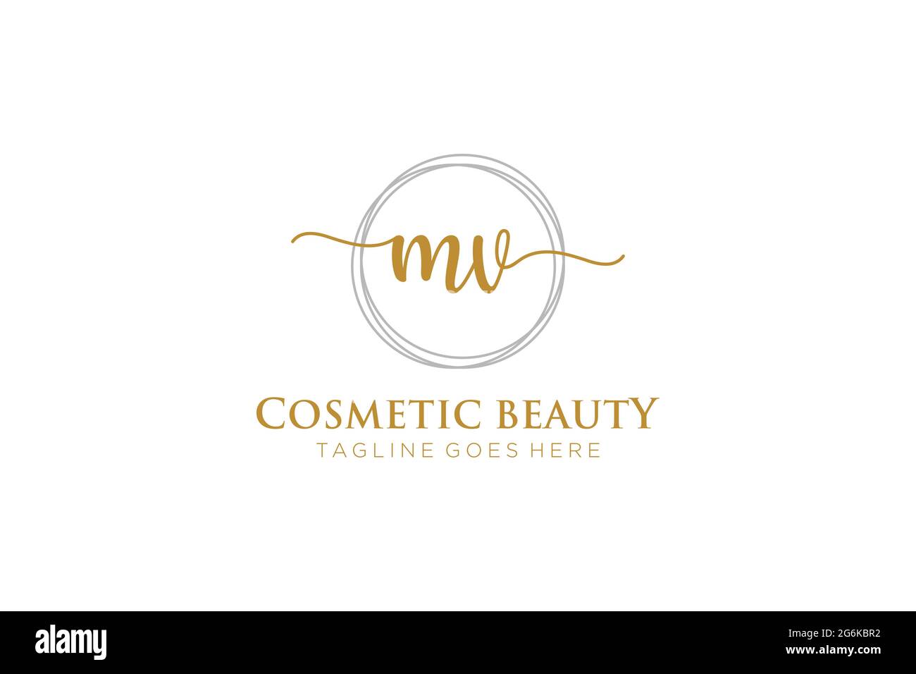 MV Monogramma di bellezza del logo femminile e design elegante del logo, logo di scrittura a mano della firma iniziale, matrimonio, moda, floreale e botanico con creativo Illustrazione Vettoriale