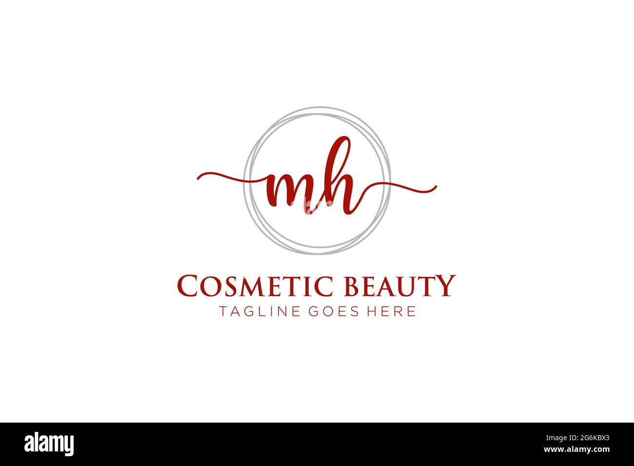 MH Femminile logo monogramma di bellezza e design elegante logo, calligrafia logo di firma iniziale, matrimonio, moda, floreale e botanica con creativo Illustrazione Vettoriale