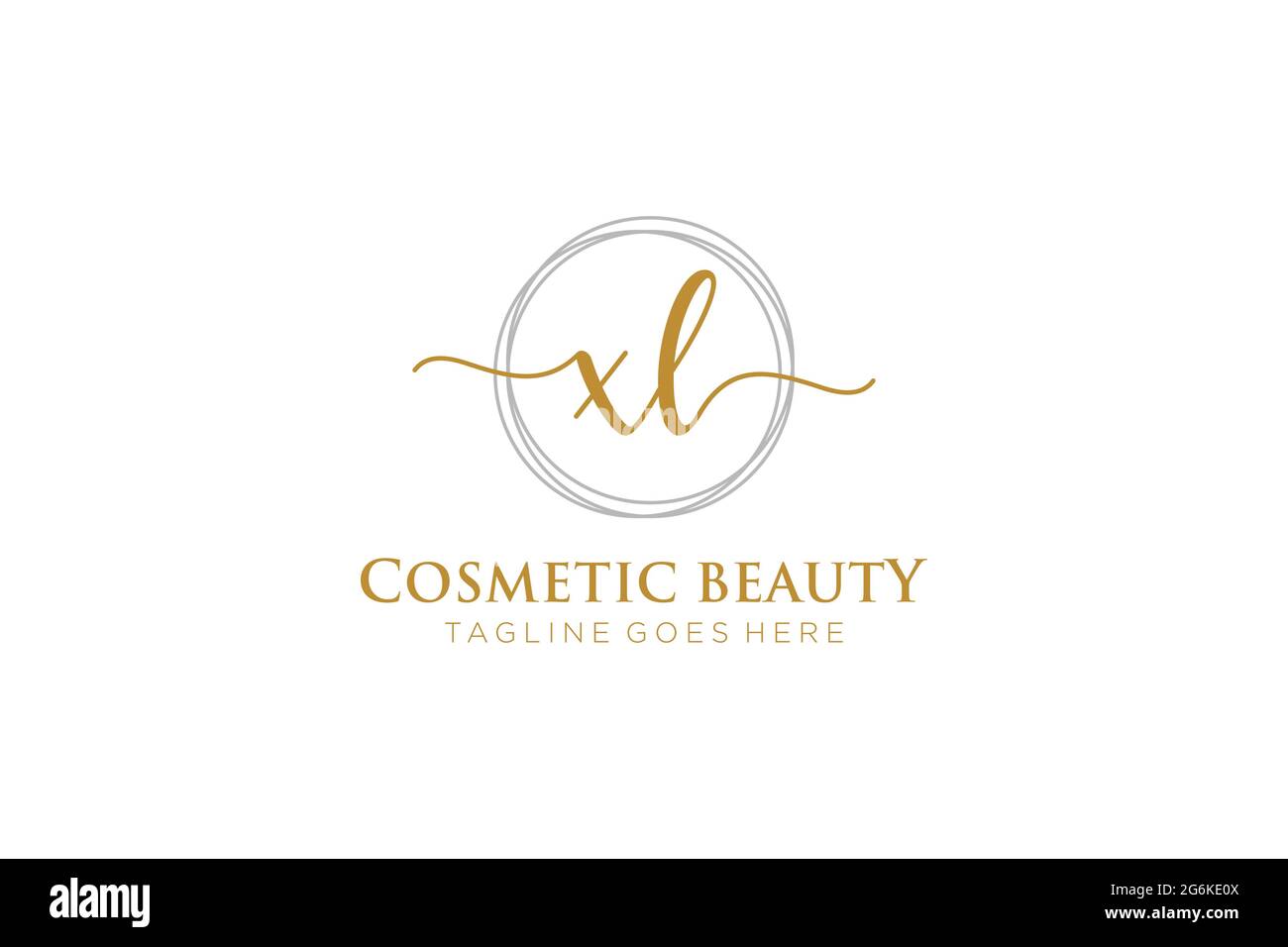 Monogramma di bellezza con logo XL Femminile e design elegante con logo, logo scritto a mano di firma iniziale, matrimonio, moda, floreale e botanico con creatività Illustrazione Vettoriale