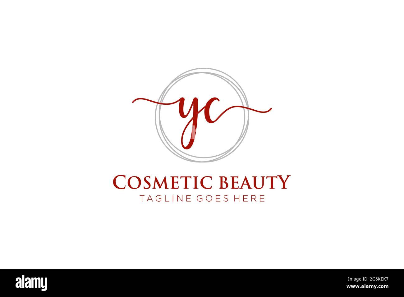 Logo YC Femminile monogramma di bellezza e design elegante logo, scritta a mano logo di firma iniziale, matrimonio, moda, floreale e botanico con creativo Illustrazione Vettoriale
