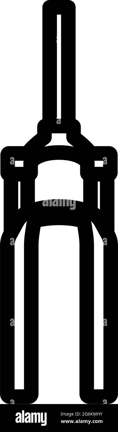 Icona della forcella per biciclette. Design audace con larghezza della traccia modificabile. Illustrazione vettoriale. Illustrazione Vettoriale