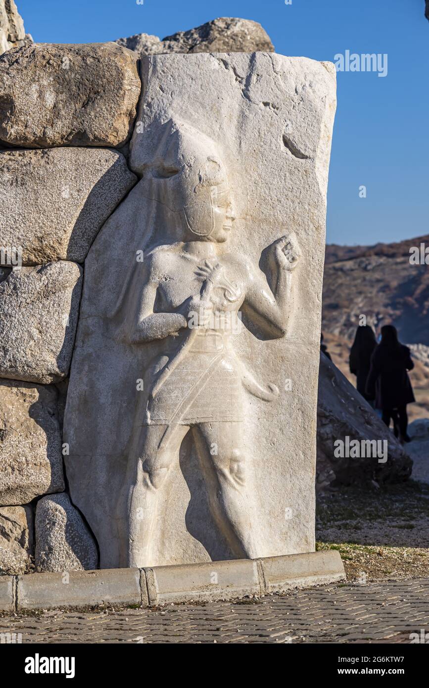 Kings Gate dalle mura di Hattusas capitale della civiltà ittita - Corum, Turchia Foto Stock