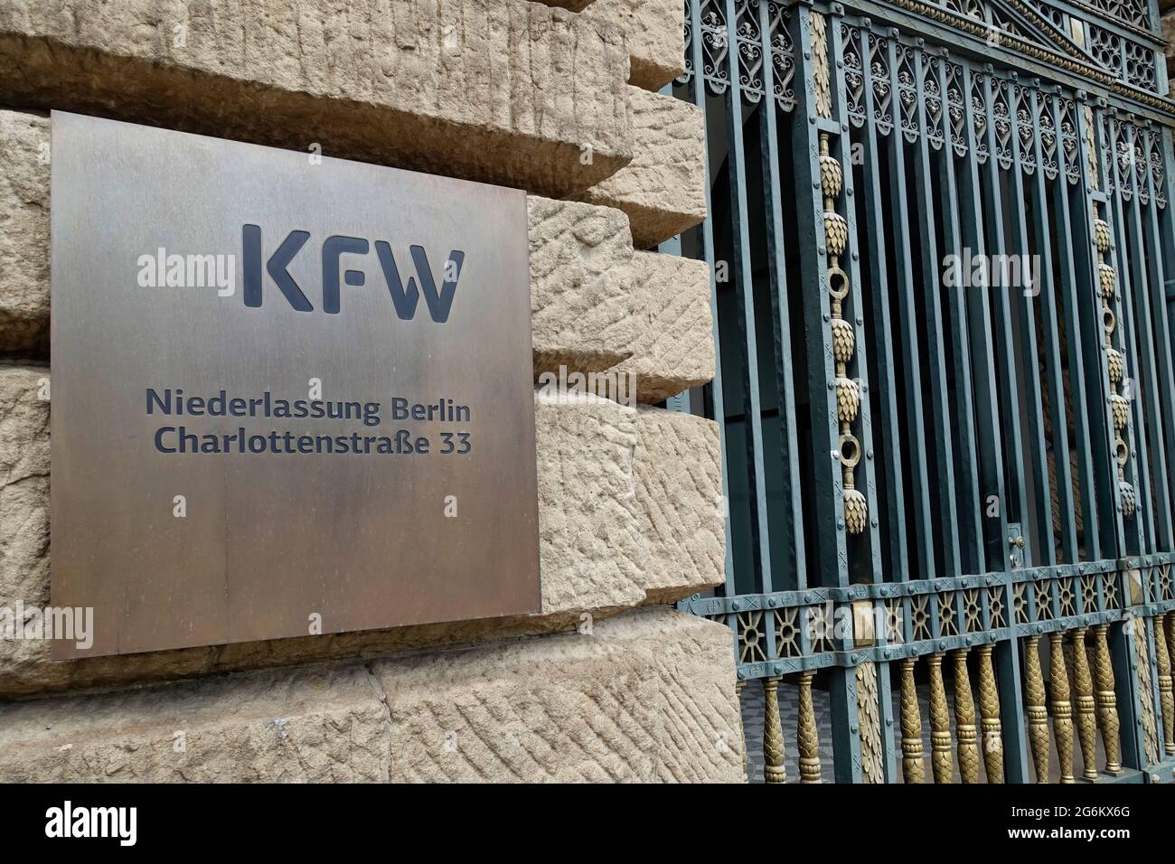 KfW, ex KfW Bankengruppe (gruppo bancario), banca tedesca di sviluppo statale, Berlino Foto Stock