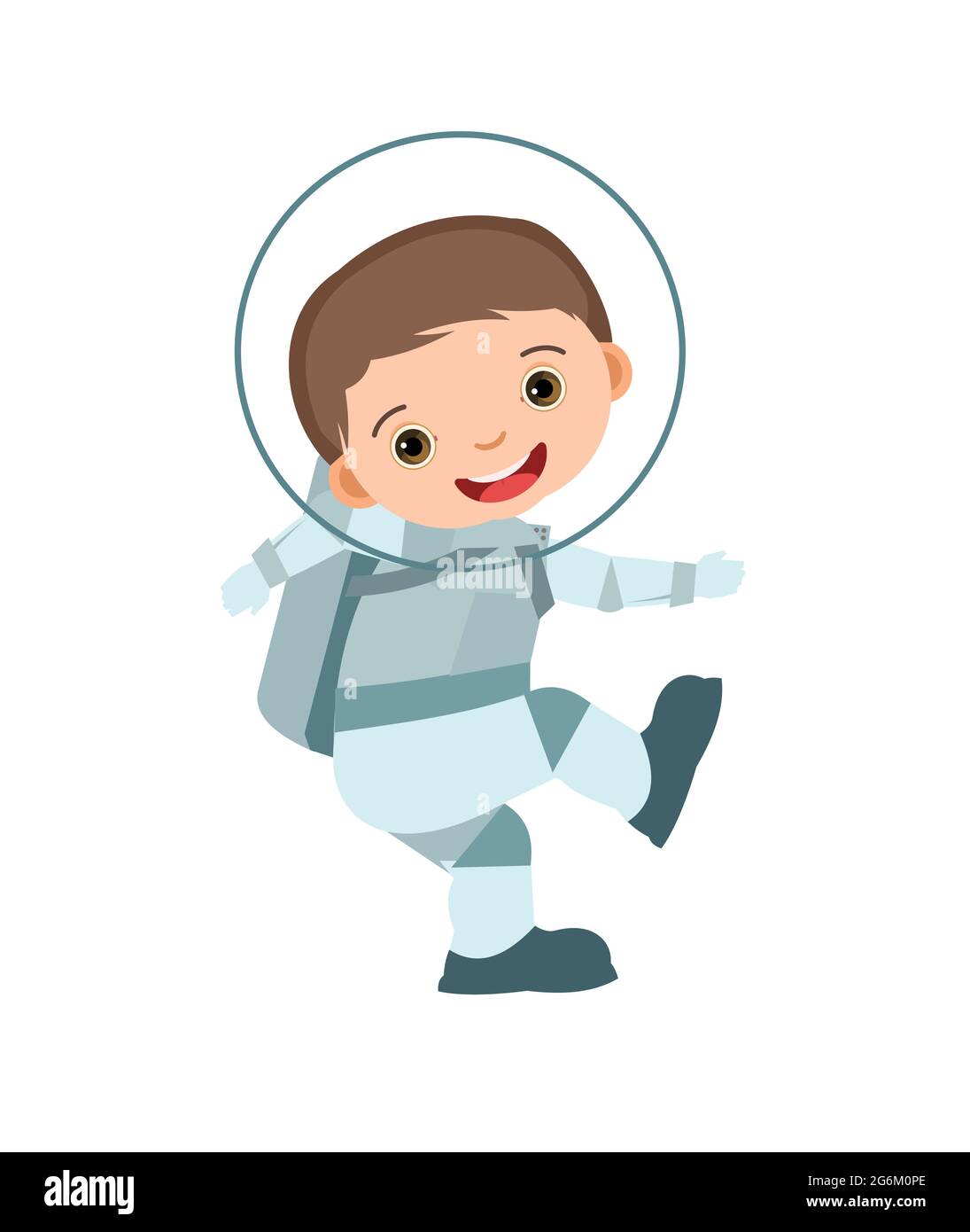 Astronauta bambino in uno spacesuit. Bambino. Ragazzo. Illustrazione per  bambini. Stile piatto. Disegno di cartone animato. Isolato su sfondo  bianco. Vettore Immagine e Vettoriale - Alamy