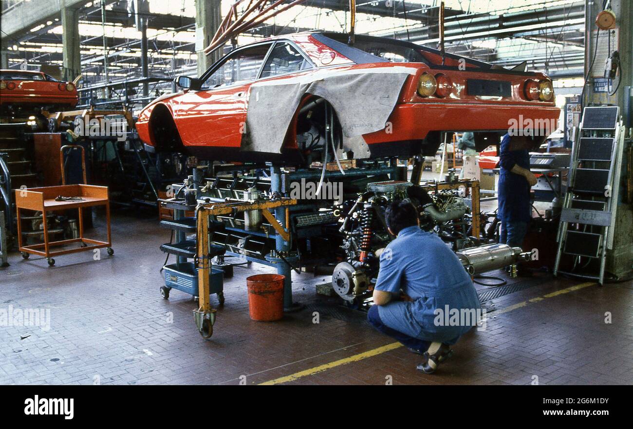 Stabilimento Ferrari a Maranello 1987 Foto Stock
