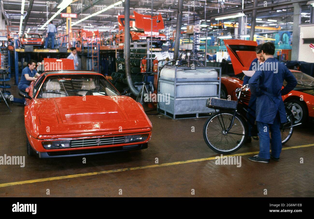 Stabilimento Ferrari a Maranello 1987 Foto Stock