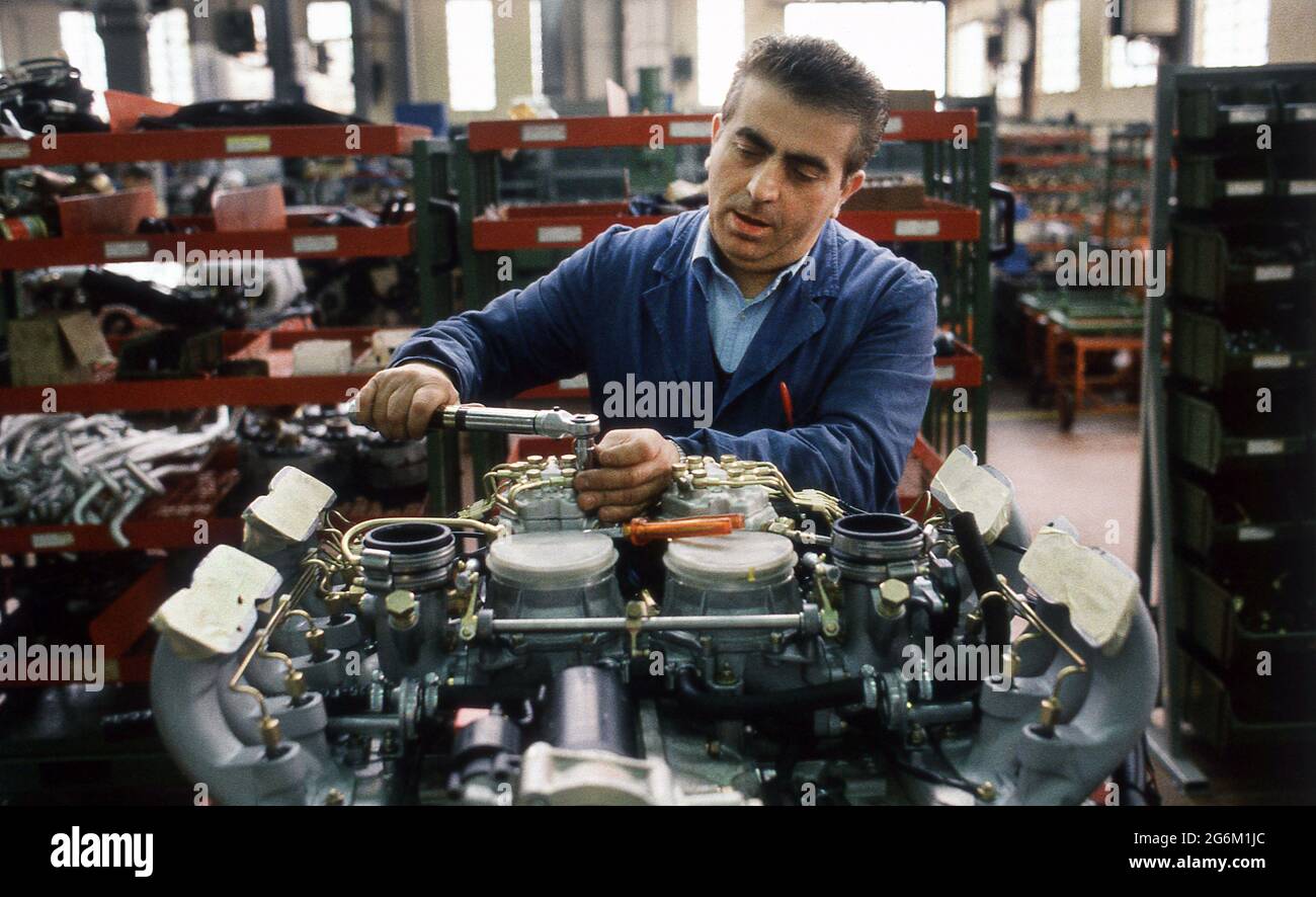 Stabilimento Ferrari a Maranello 1987 Foto Stock