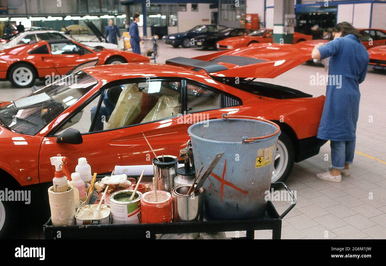 Stabilimento Ferrari a Maranello 1987 Foto Stock