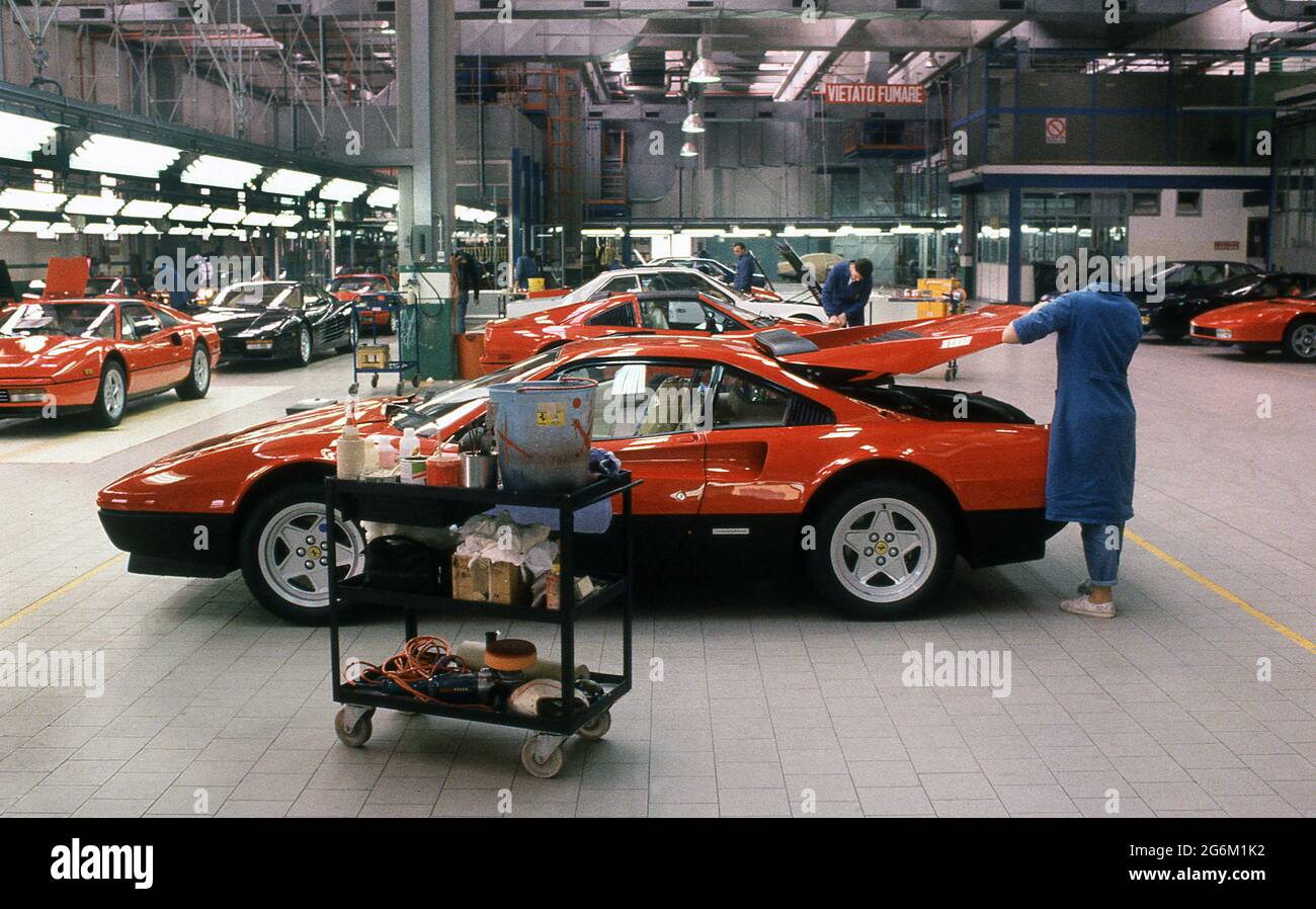 Stabilimento Ferrari a Maranello 1987 Foto Stock