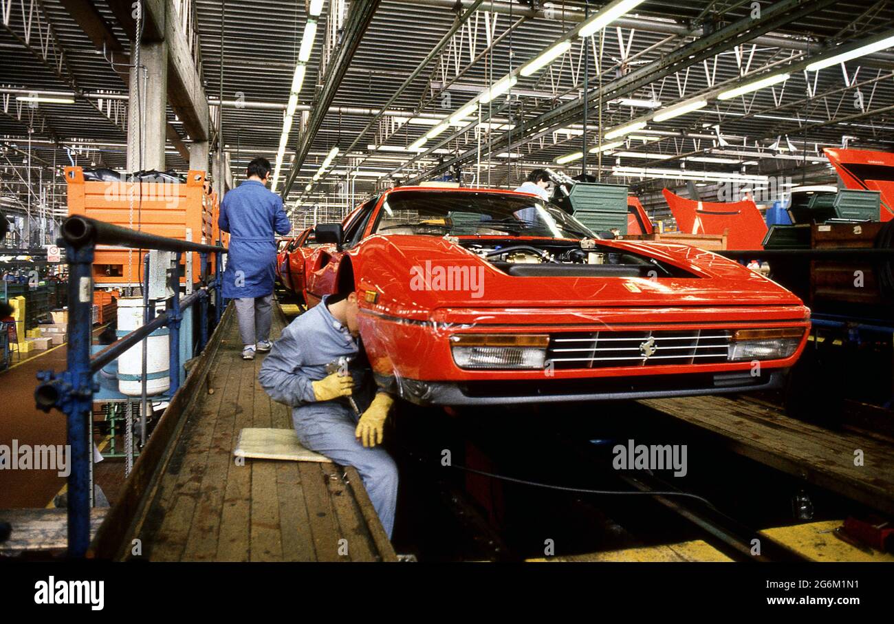 Stabilimento Ferrari a Maranello 1987 Foto Stock
