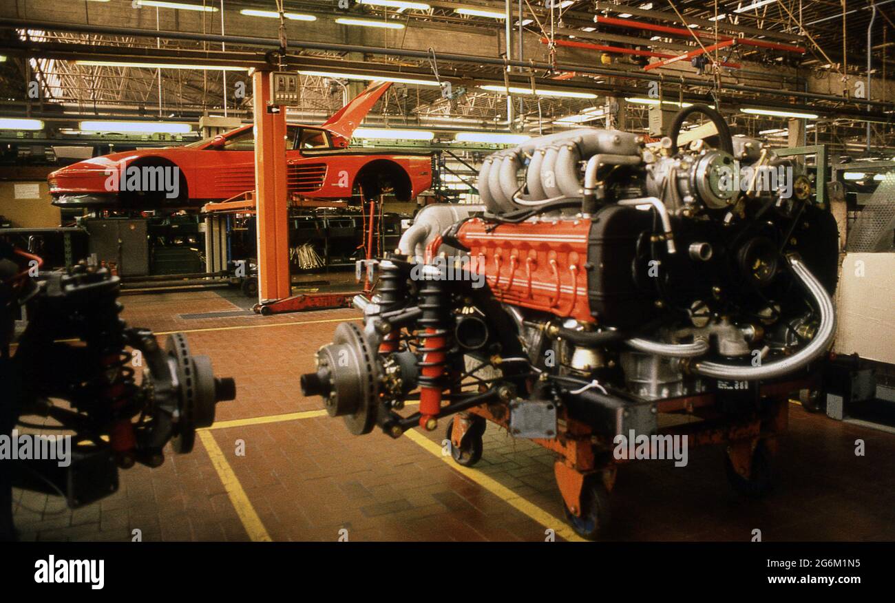 Stabilimento Ferrari a Maranello 1987 Foto Stock