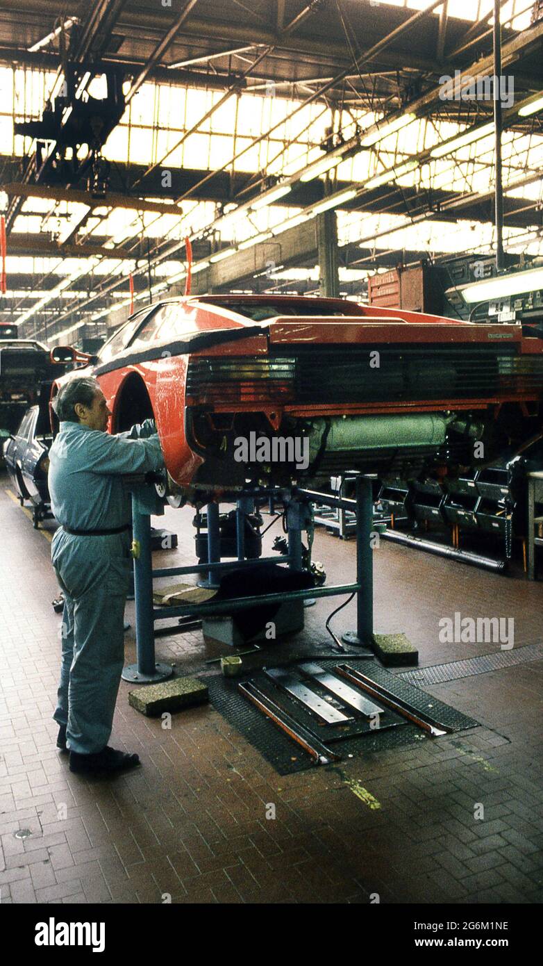 Stabilimento Ferrari a Maranello 1987 Foto Stock