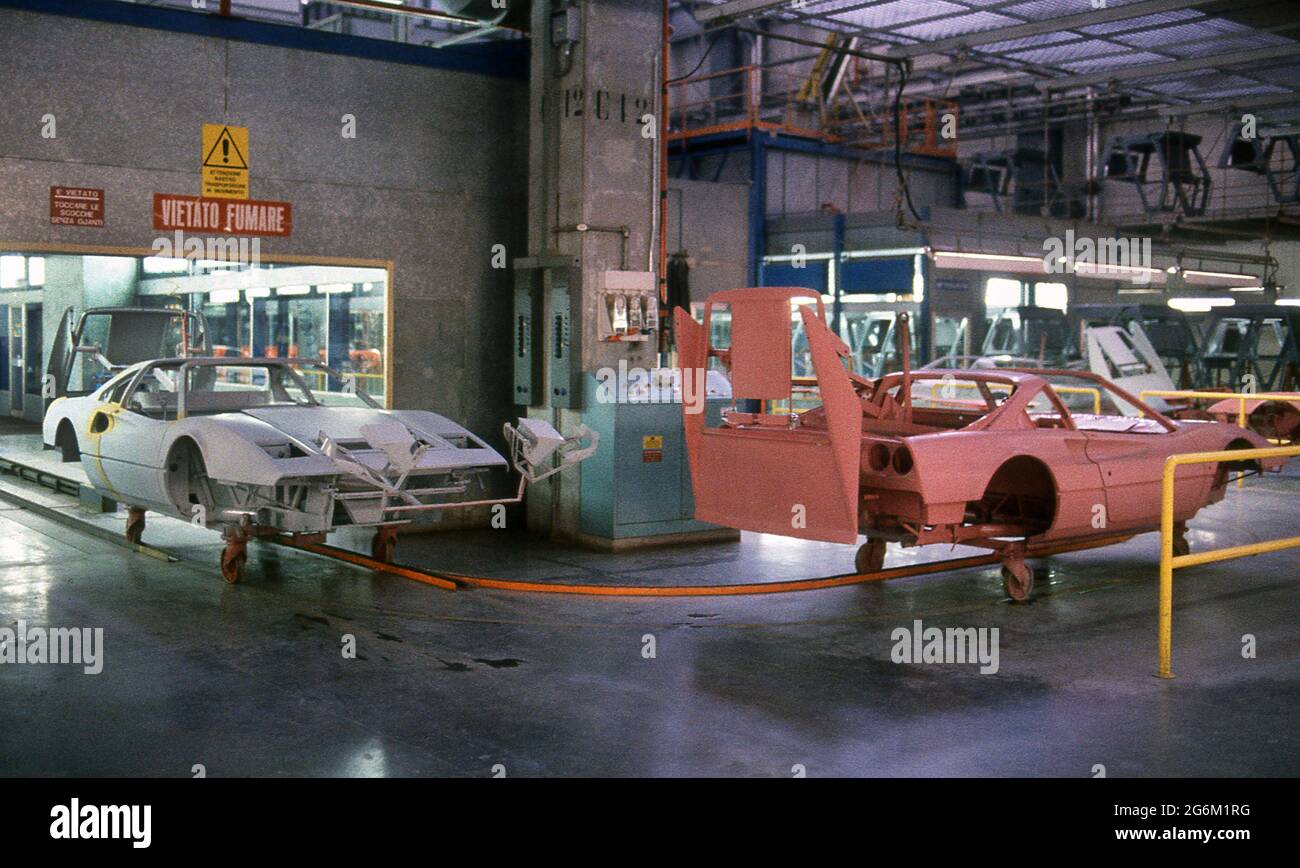 Stabilimento Ferrari a Maranello 1987 Foto Stock