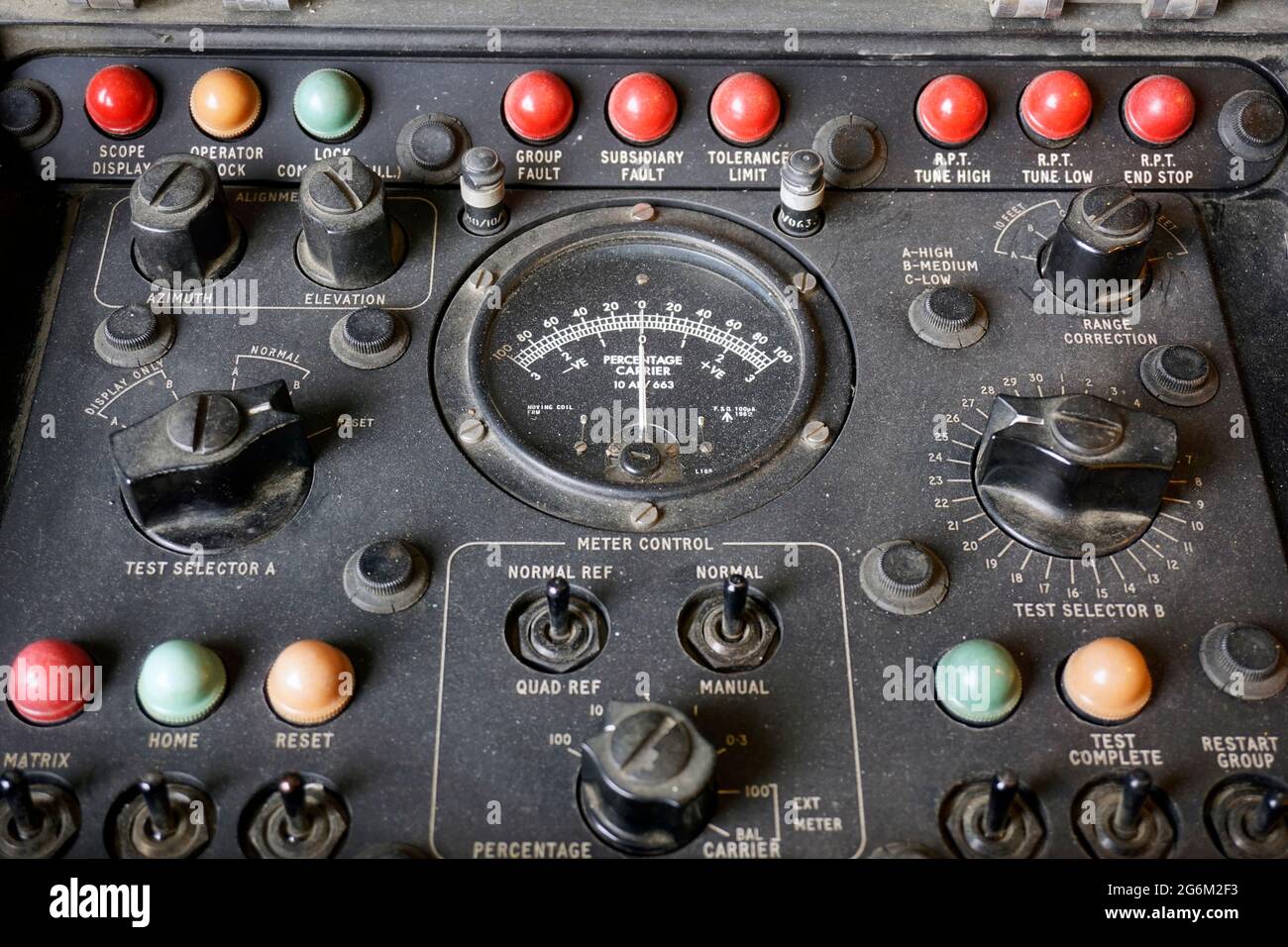 banco di prova elettronico per aeromobili d'epoca Foto Stock